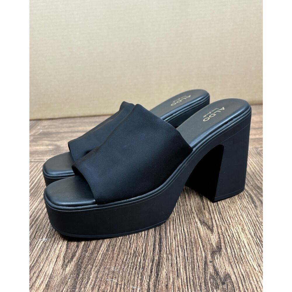 Aldo Maysee Chunky Black Platform Heels Women’s Sz 10